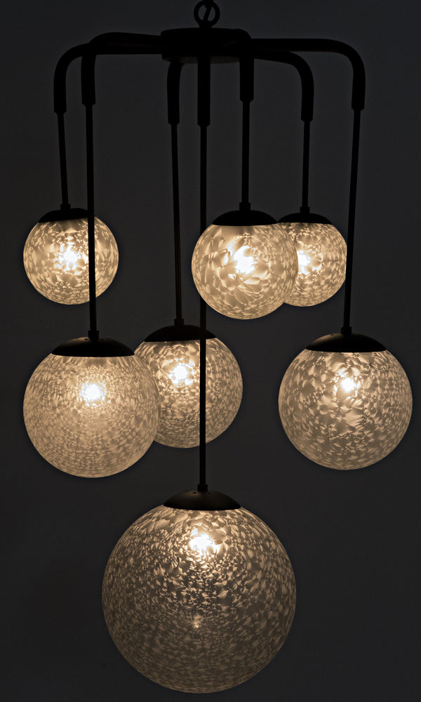 Artemis Chandelier, Steel with Black Finish