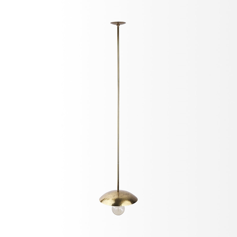 Garnet 13L x 13W Gold Hammered Metal Pendant Light