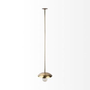 Garnet 13L x 13W Gold Hammered Metal Pendant Light