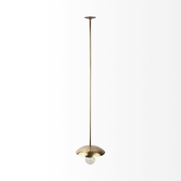 Garnet 13L x 13W Gold Hammered Metal Pendant Light