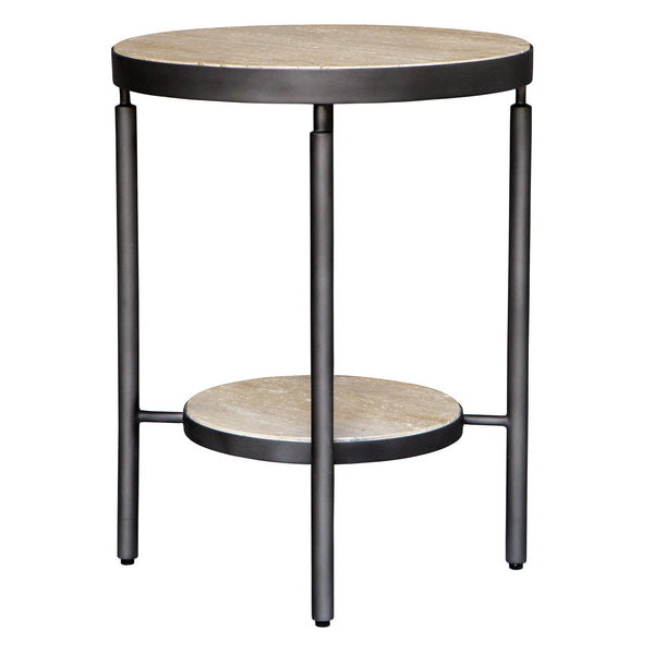 Dauntless Travertine Side Table