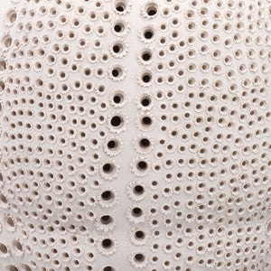 Lunar Polyresin Table Lamp with Linen Shade, White