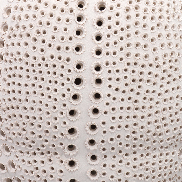 Lunar Polyresin Table Lamp with Linen Shade, White