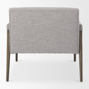 Palisades Gray Fabric w/ Brown Wood Frame Accent Chair