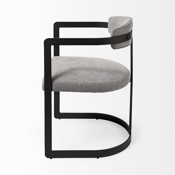 Hollyfield 20.5 x 21.3 x 29.5 Gray Fabric Seat W/ Gray Iron Frame Dining Chair