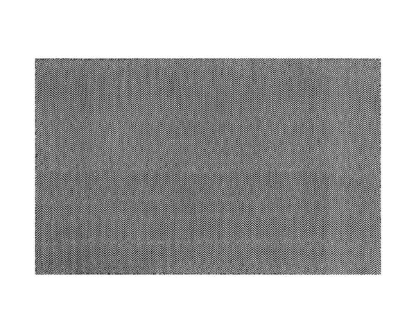 CUSCO HAND-WOVEN RUG - BLACK / WHITE - 5' X 8'