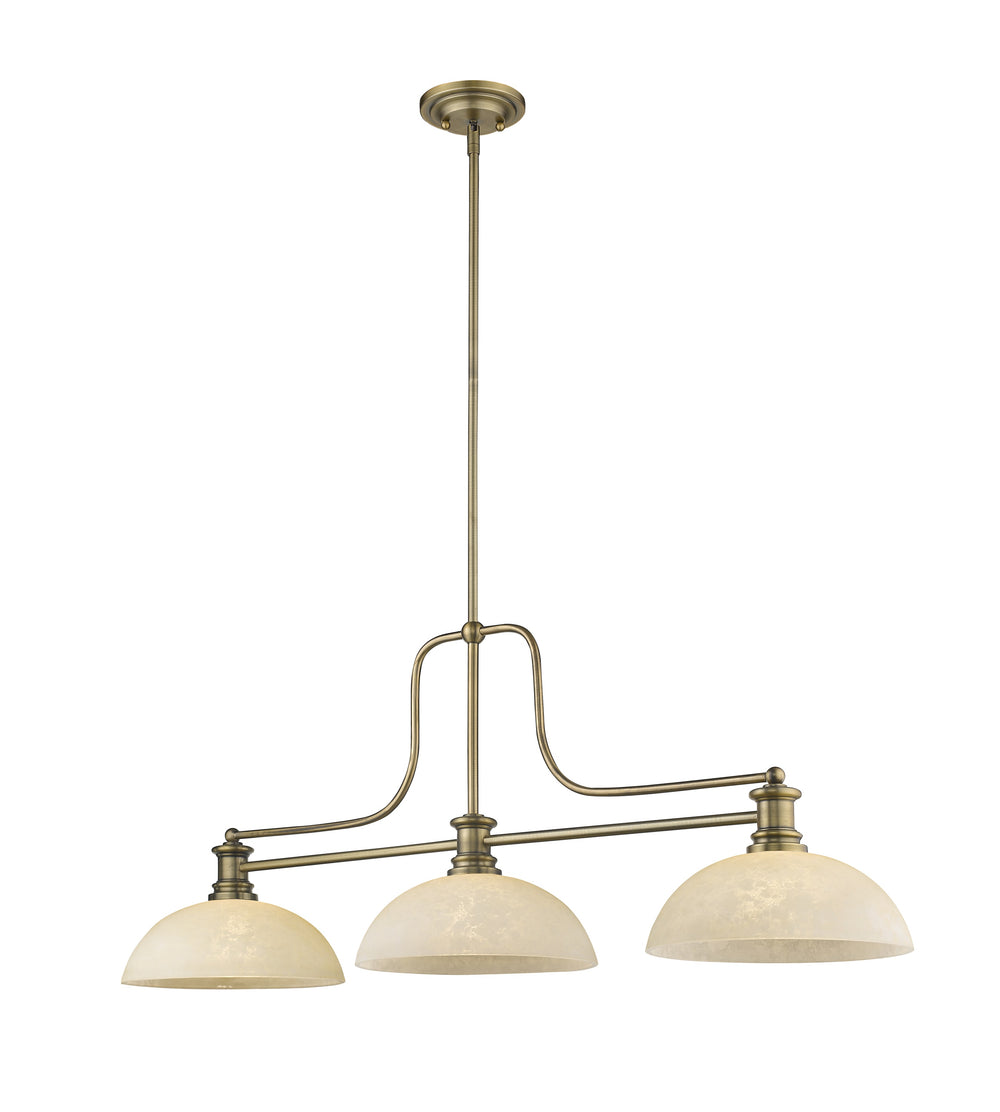 Melange 3 Light Chandelier in Heritage Brass Finish