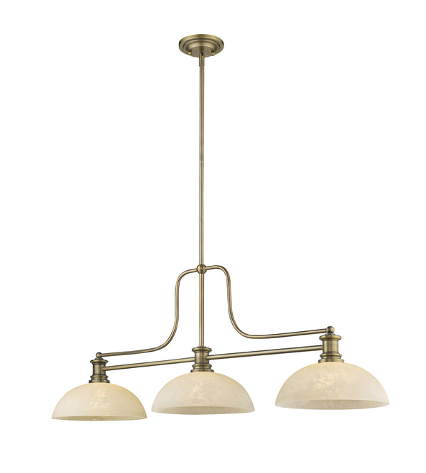 Melange 3 Light Chandelier in Heritage Brass Finish