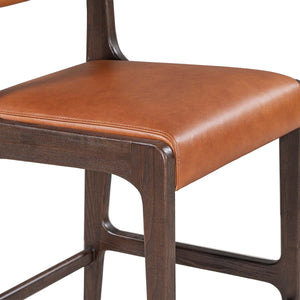 Wayne Leather Counter Stool - Autumn Brown, Ash Wood Frame