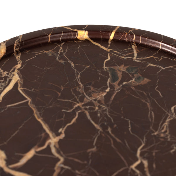 Viola Accent Table In Merlot Marble