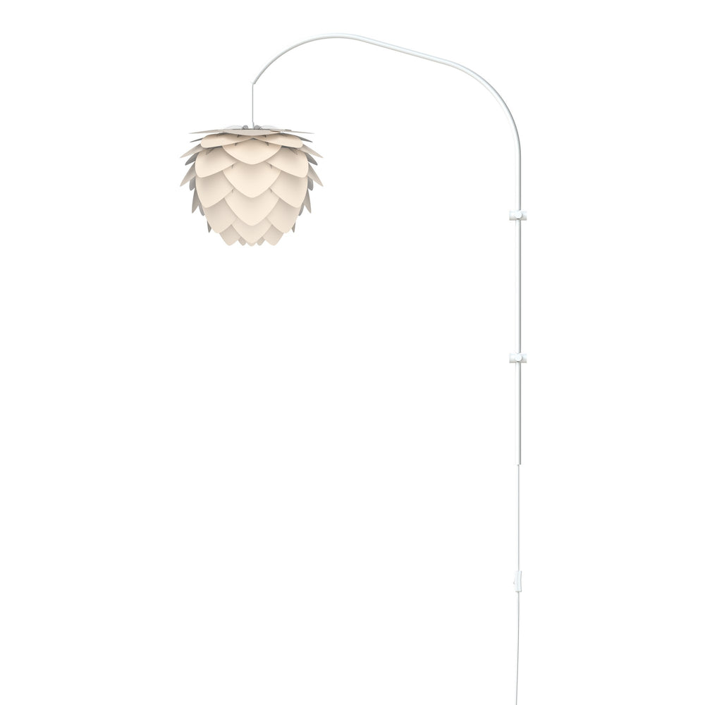 Aluvia Mini 1-Light Wall Lamp in Pearl with White Wall Hanger