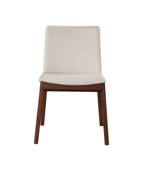 Deco Dining Chair Set in Cream White PVC