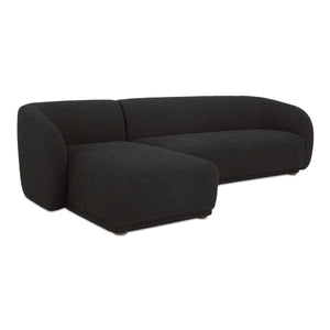 Moe's Faye Left Sectional in Black Boucle