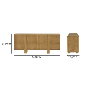 Moe's Henley Sideboard in Solid Oak, Brown