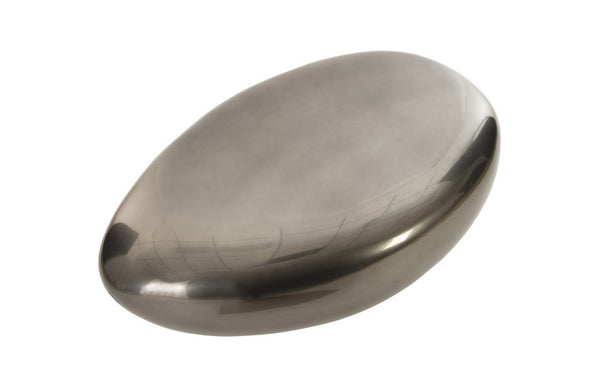 River Stone Coffee Table, Liquid Silver, Small