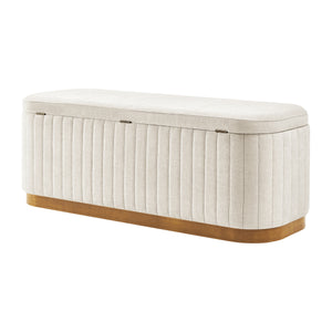 Clinton Chenille Storage Bench, Seneca Beige 