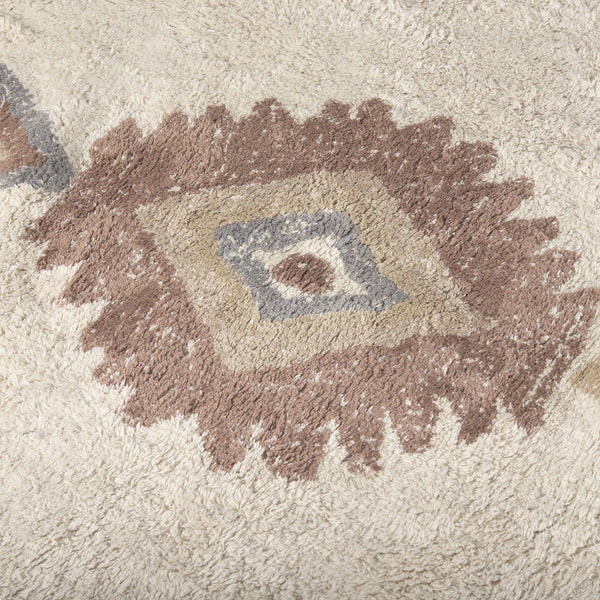 Carla 5x8 Earthy Neutrals Patterned Cotton Area Rug