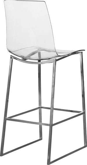 Winston Stool In Chrome Metal/Lucite Polycarbonate