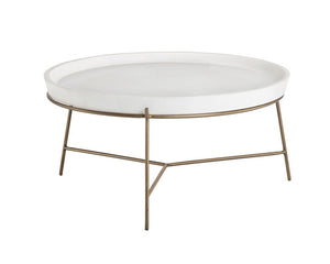 Remy Coffee Table - Antique Brass - Ivory
