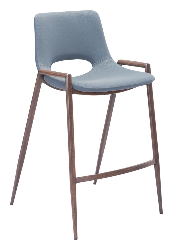 Desi Counter Stool (Set of 2) Blue & Walnut