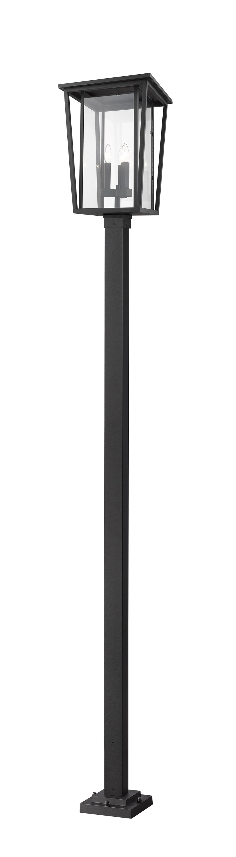 Seoul 3 Light Outdoor Post Mounted Fixture in Black Finish