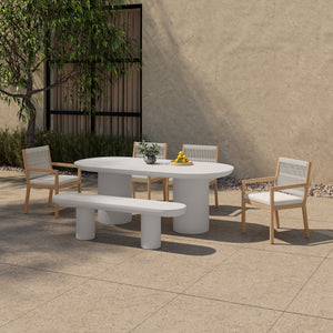Moe's Rocca Bench in Cream Finish