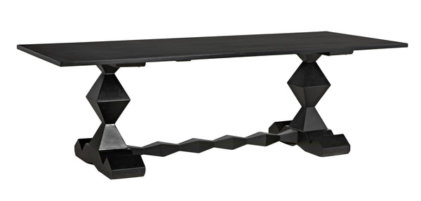 Madeira Dining Table, Hand Rubbed Black