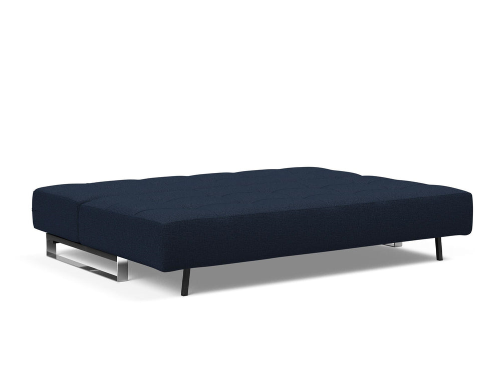 SUPREMAX D.E.L. SLEEPER SOFA in MIXED DANCE BLUE FABRIC WITH Chrome legs 528