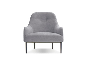 Swoon Lounge Chair in grey fabric with black legs