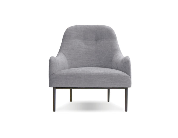 Swoon Lounge Chair in grey fabric with black legs