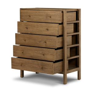 Meadow 5 Drawer Dresser In Tawny Oak