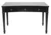 Curba Mahogany and Veneer Desk with Brass Pulls in Hand-Rubbed Black