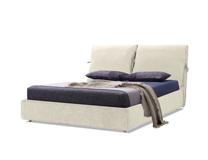 Plume Queen Bed in cream linen