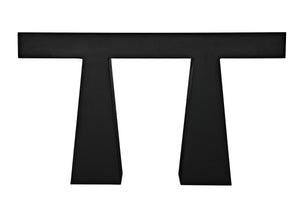 Wendell Industrial Steel Console in Matte Black