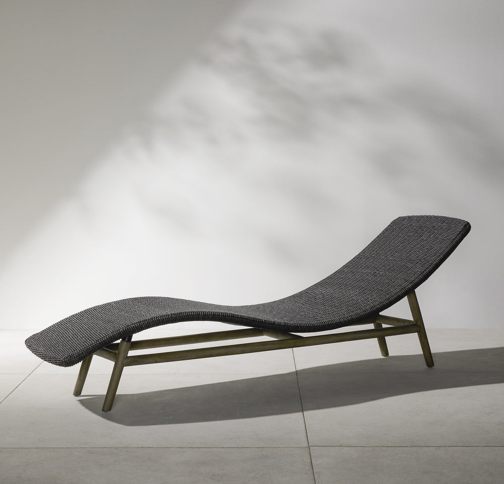 Portia Outdoor Chaise Lounge In Coal