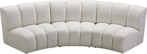 Lynda 3pc. Modular Sectional In Cream Velvet