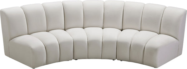 Lynda 3pc. Modular Sectional In Cream Velvet