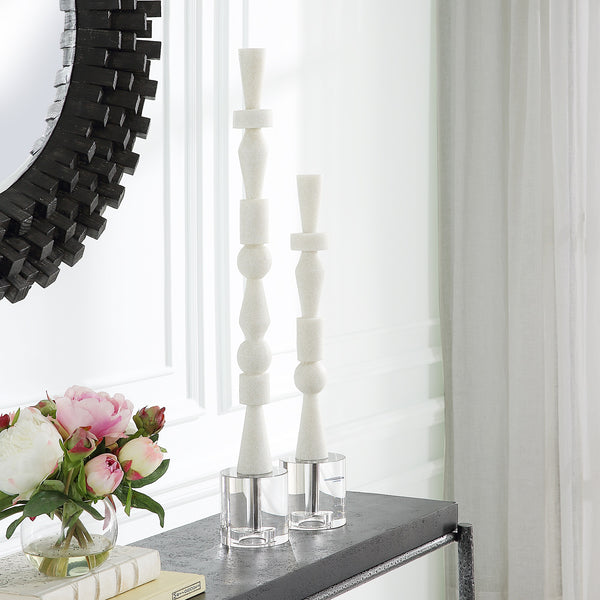 Norte White Stone Sculptures, Set/2