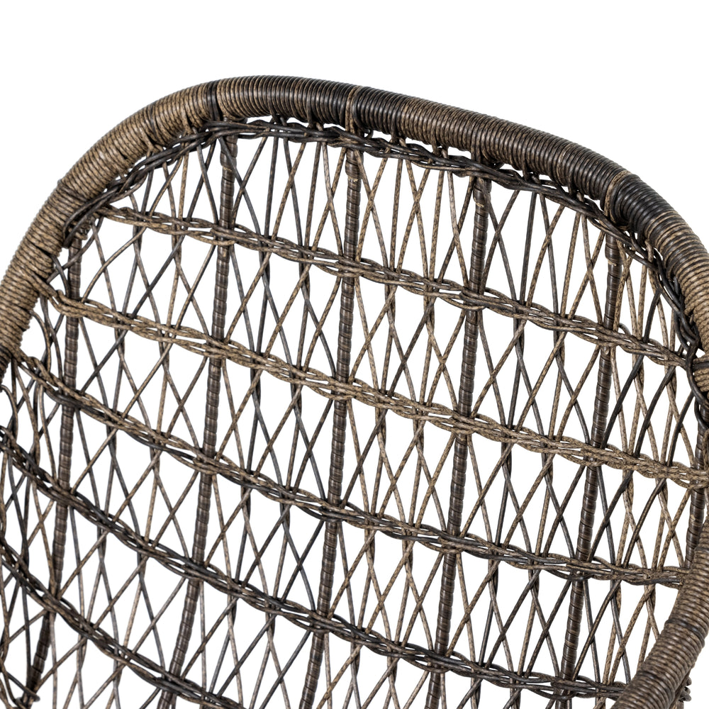 Bandera Outdoor Stool W/Cshn In Grey In Countr