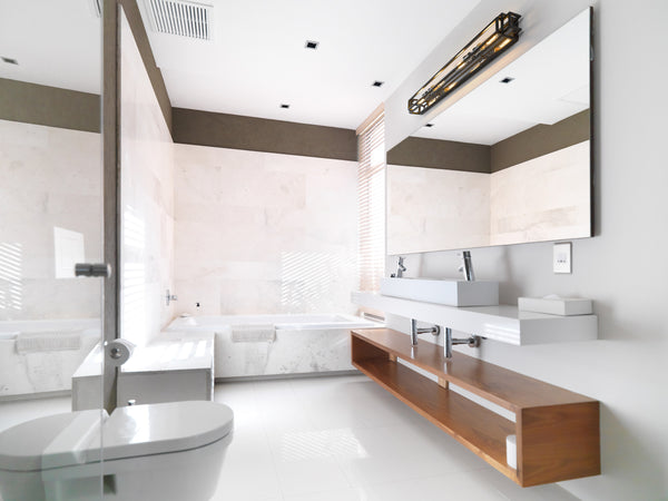 Titania 4 Light Vanity in Black + Chrome Finish