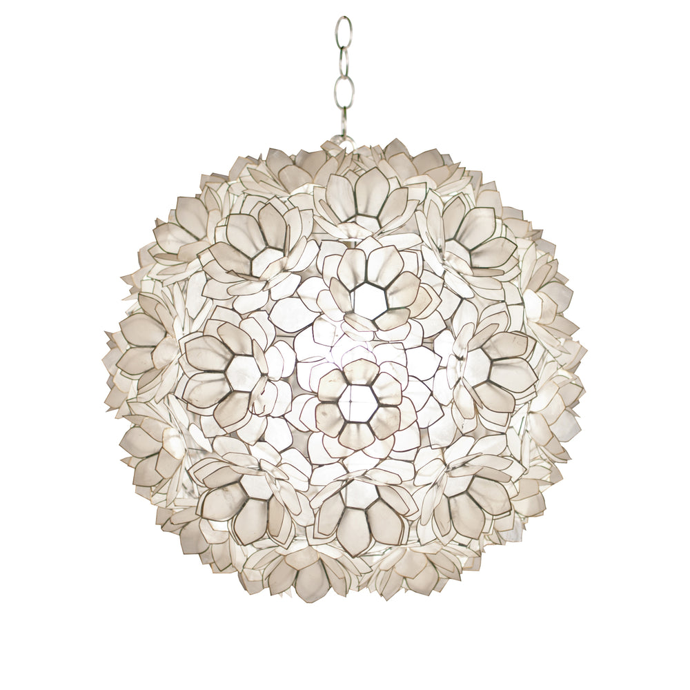 20" DIA CAPIZ LOTUS PENDANT