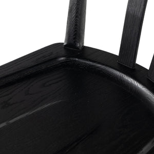 Gregory Dining Chair In Black Oak