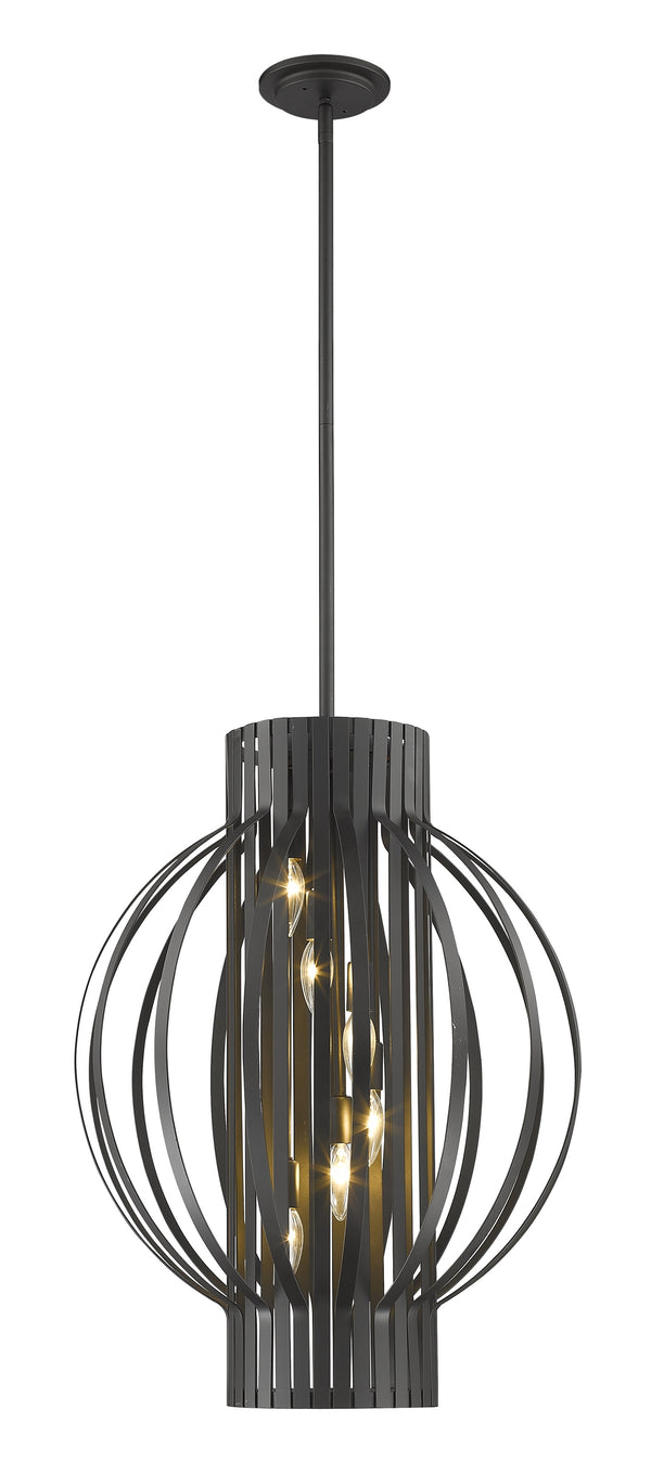 Moundou 6 Light Pendant in Bronze Finish
