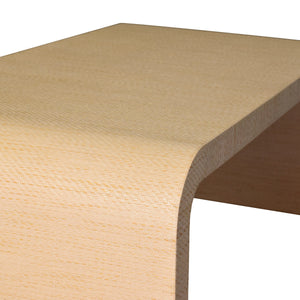 WATERFALL EDGE COFFEE TABLE IN NATURAL GRASSCLOTH