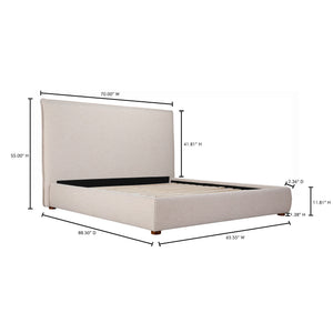 Moe's Luzon Queen Bed with Tall Headboard in Beige