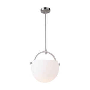 Single Opal Glass Pendant AC10080SN in  Satin Nickel