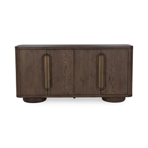 Tiber Solid Wood 4Dr Buffet in Toasted Brown/Cream Washed