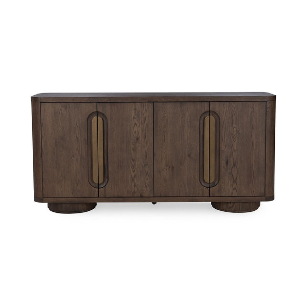 Tiber Solid Wood 4Dr Buffet in Toasted Brown/Cream Washed