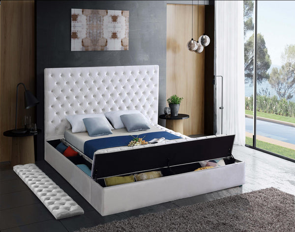 Randal Full Bed In White Velvet