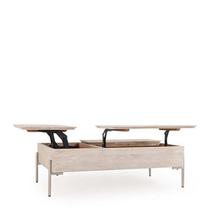 Rocklin Solid Wood Double Lift Top Coffee Table - White